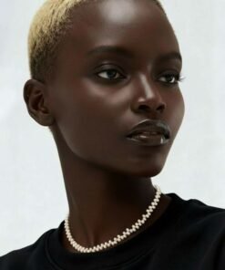 kalung fresh water pearls super peach color