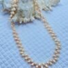 kalung fresh water pearls super peach color